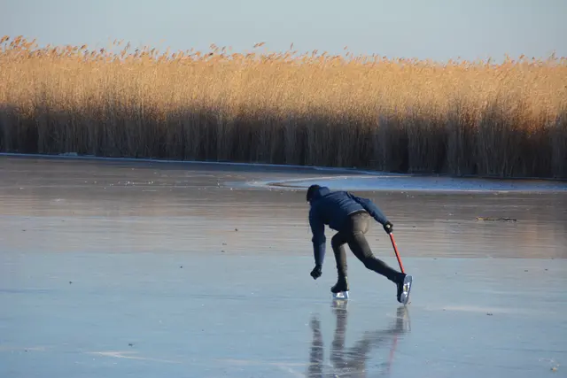 Hier kann etwa nahe dem Schilf auf dem Archivfoto eine offene Stelle im Eis erkannt werden. Auch heuer besteht hier erhöhte Gefahr.  | Foto: Franz Tscheinig