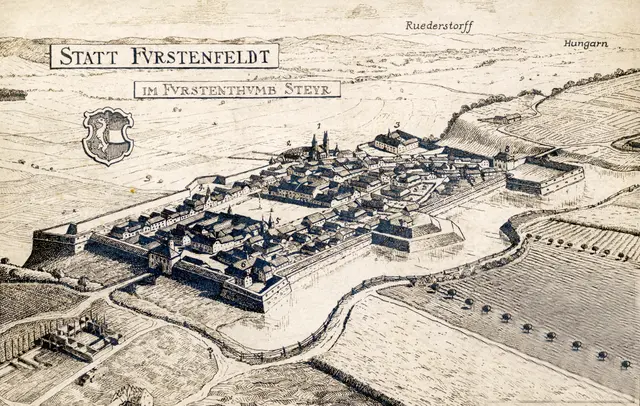 Fürstenfeld nach einem Stich von H. Urschler aus 1668. | Foto: Museumsverein Fürstenfeld