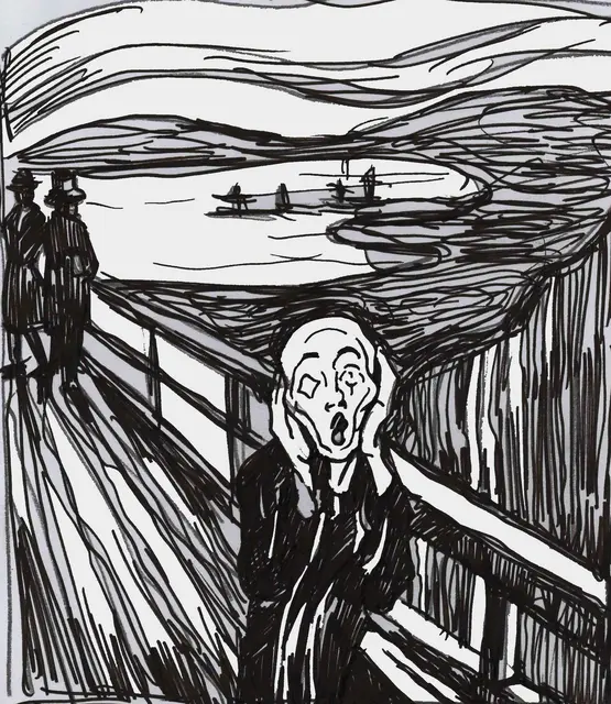 Yu Hui Bild nach dem Gemälde des norwegischen Malers Edvard Munch gezeichnet | Foto: Yu Hui