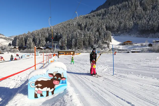 In den meisten Skigebieten fahren Kinder bis sechs Jahren gratis, wenn ein Elternteil ein Skiticket bezahlt.  | Foto: TVB Großarltal, Thomas Wirnsperger