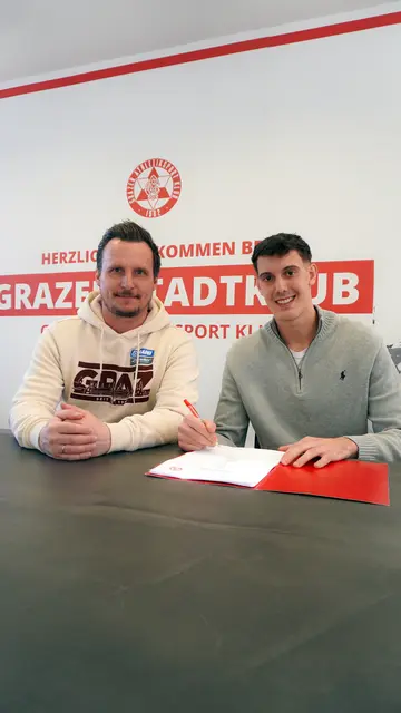 Tino Wawra begrüßte Stolz am Donnerstag in Graz.  | Foto: GAK