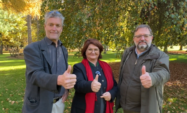 Große Freude über prestigeträchtige Förderung: GR Peter Rabensteiner, Bürgermeisterin Doris Dirnberger, GR Florian Ulm (v.l.) | Foto: Marktgemeinde Gratwein-Straßengel