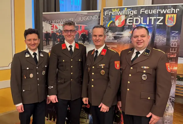 Die Spitze der Freiwilligen Feuerwehr Edlitz. | Foto: Patrik Lechner