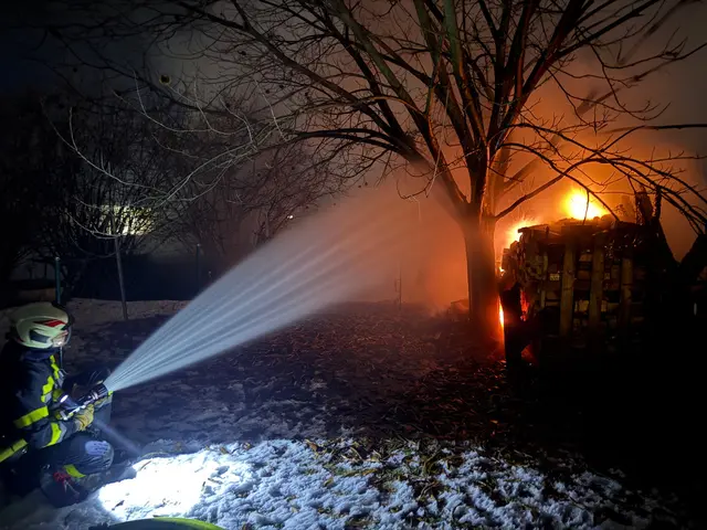 In der Silvesternacht mussten die Feuerwehrleute eine brennende Hütte löschen. | Foto: FF Deutschlandsberg