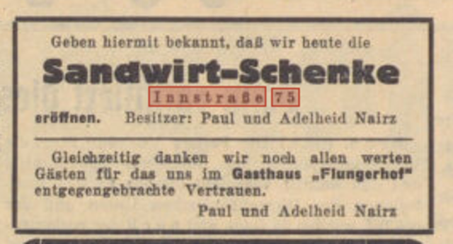 Eöffnung der Sandwirtschenke, 11.11.1954, Innsbrucker Nachrichten | Foto: anno.onb.ac.at