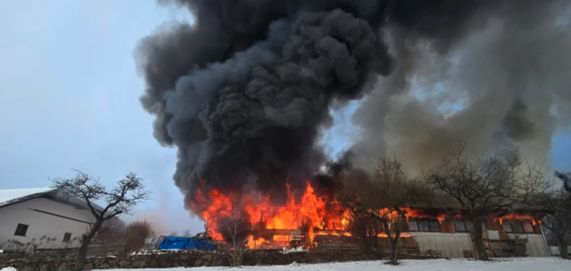 Brand einer Gerätehalle in Grensberg (Gemeinde Lasberg). | Foto: Team fotokerschi.at/FF Lasberg