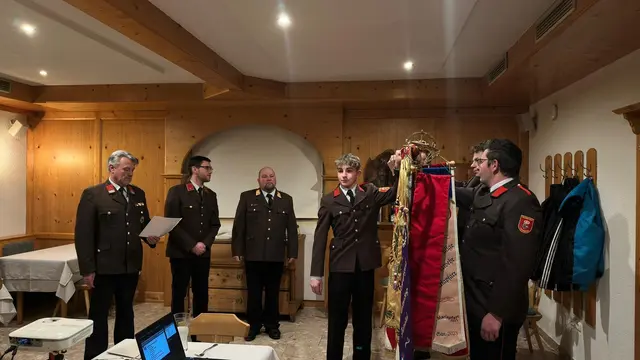 Bei der Angelobung von drei neuen Feuerwehrkameraden. | Foto: FF Thomatal