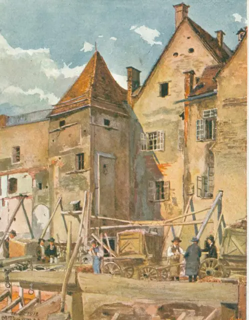 Das turmartige Gebäude, das einst im Admonterhof stand, war möglicherweise Teil der Stadtbefestigung. | Foto: Sammlung Kubinzky