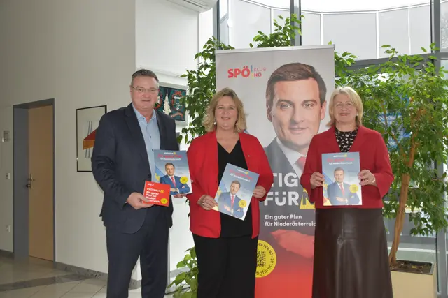 Wolfgang Kocevar, Elvira Schmidt und Karin Scheele präsentieren den Plan für Niederösterreich. | Foto: Mirjam Preineder