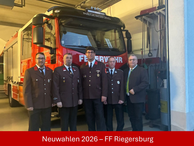 Riegersburg: Gerald Bind, Christian Parth, Harald Bauer, Martin Zimmerl und Bürgermeister Friedrich Schechtner | Foto: BFKDO Hollabrunn