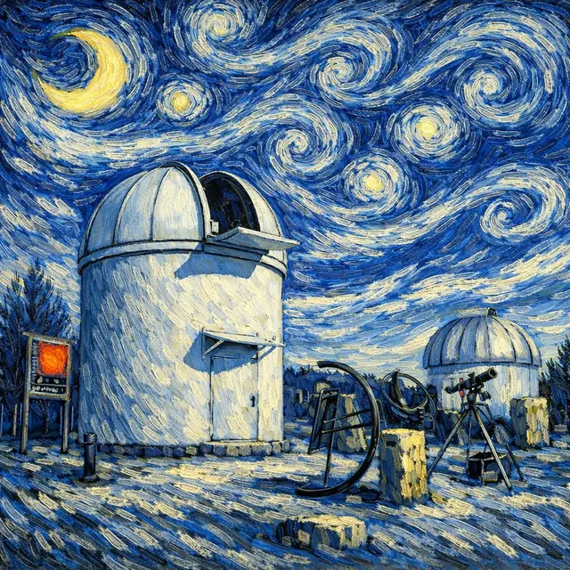 So hätte Vincent van Gogh die Sternwarte gemalt, laut ChatCPT | Foto: Günter Kleinschuster