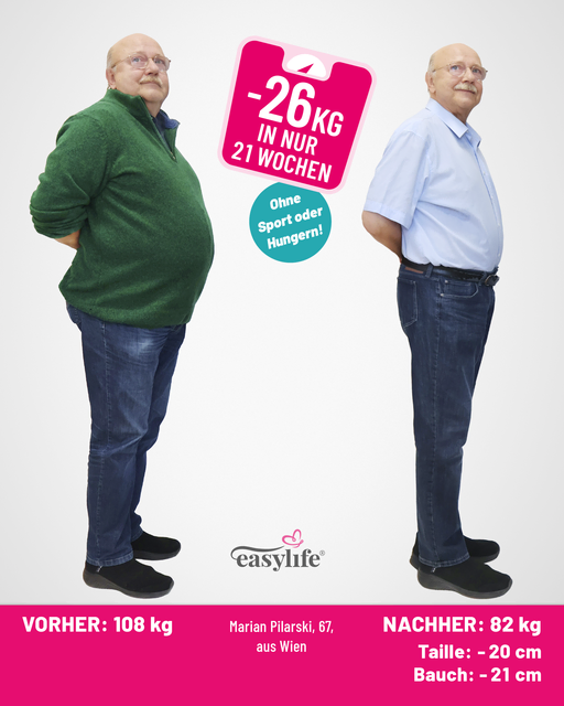 „Ich habe endlich den Hunderter geknackt!“
Marian Pilarski freut sich über 26 Kilo weniger und ein völlig neues Lebensgefühl.