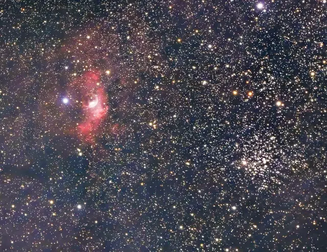 Bubble Nebel im Fuhrmann mit offenem Sternbild Fuhrmann | Foto: Günter Kleinschuster