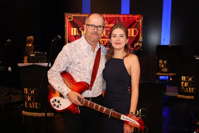 Bigband im Odeion: Oliver Baumann mit Tochter Julia.