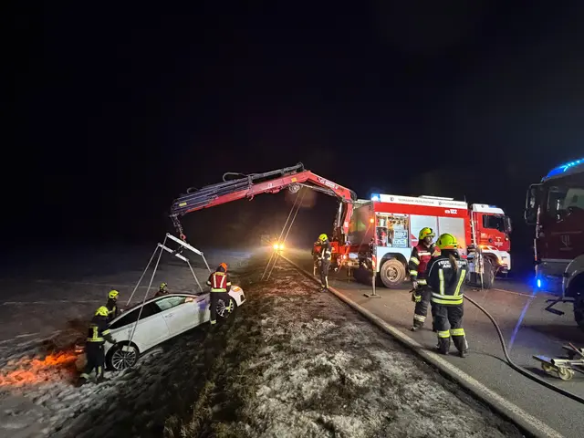 Bei einem Unfall an der B137 im Bezirk Schärding wurden ein Lkw und ein Pkw schwer beschädigt, beide Fahrer verletzt. | Foto: FF Andorf