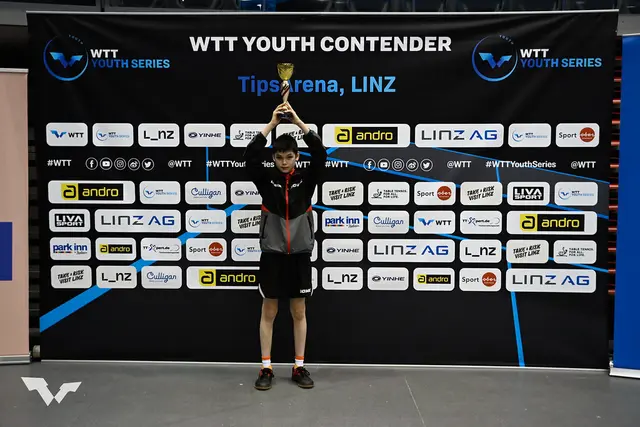 Louis Fegerl freute sich über Platz 1 beim U13-Turnier. | Foto: WTT
