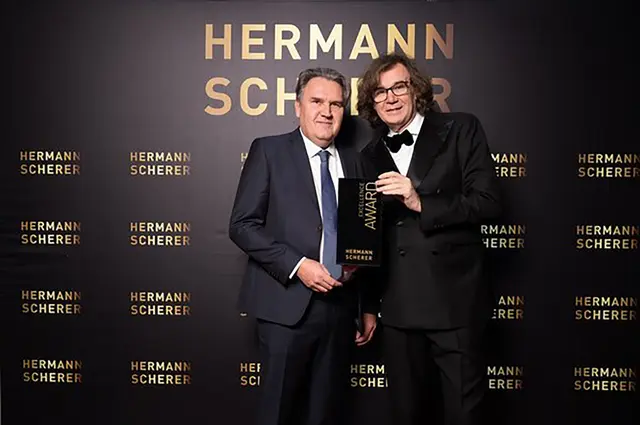 Christian Dressler (l.) mit Hermann Scherer bei der Verleihung des Excellence Awards. | Foto: Justin Bockey
