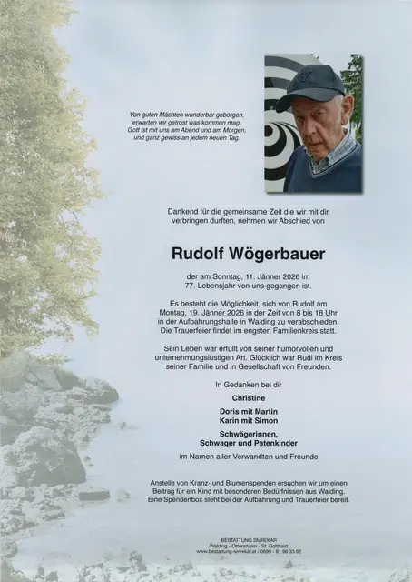 Rudolf Wögerbauer aus Walding, ✝︎ 76 Jahre | Foto: Bestattung Smrekar