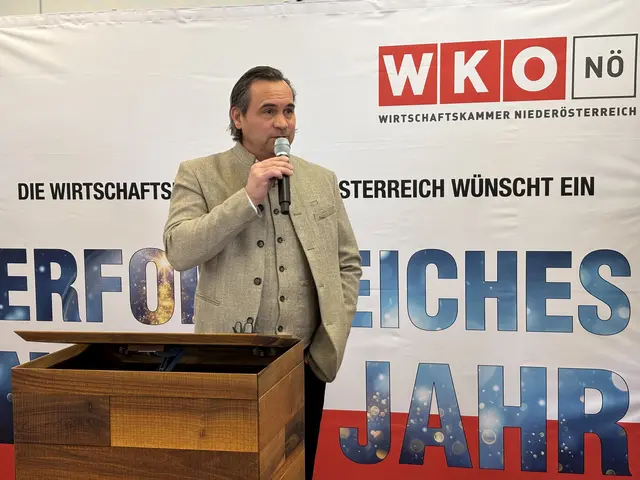 Obmann der WK NÖ Stelle Tulln Christian Bauer begrüßte die Gäste und eröffnete den Neujahrsempfang. | Foto: Victoria Edlinger