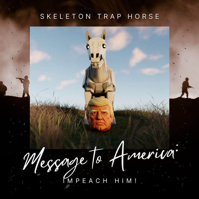 Skeleton Trap Horse: Ein Musiker fordert musikalisch dazu auf Trump mit dem feuchten Fetzen aus dem Weißen Haus zu verjagen | Foto: Andreas Michael Wolf