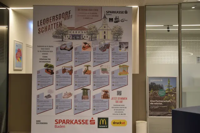 Die 13 Projektentwürfe der Schüler sind in der Sparkassenfiliale in Leobersdorf einsehbar. | Foto: Mirjam Preineder