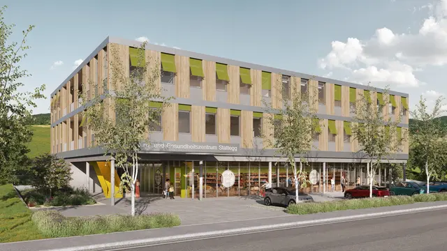 So wird das Büro- und Gesundheitszentrum in der Gemeinde Stattegg aussehen. | Foto: Alexander Gurmann Architekten