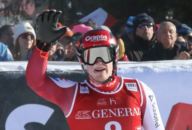 Der Steirer Stefan Babinsky jubelte über Rang drei und den zweiten Podestplatz im Skiweltcup nach Platz zwei  eine Woche zuvor in Wengen. | Foto: Gerald Habison