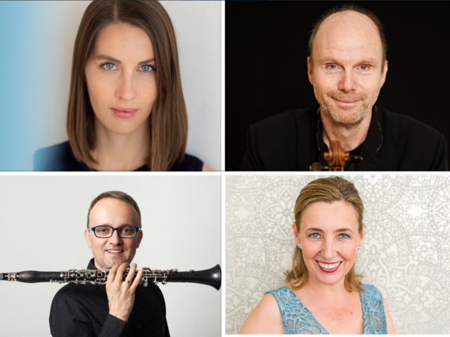 Maria Hegele, Mezzosopran
Biliana Tzinlikova, Klavier
Thomas Selditz, Viola
Florian Mühlberger, Klarinette | Foto: photo credits: sofija palurovic; damian posse; stephan doleschal