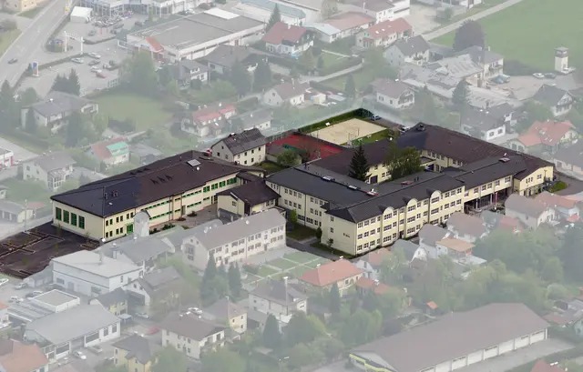 Luftaufnahme der Berufsschule Mattighofen. | Foto: BS Mattighofen