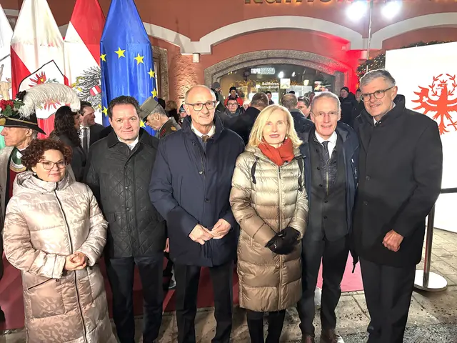 E. Zehetner, N. Totschnig, A. Mattle, R. Stadlober, M. Huber, K. Winkler beim Landesempfang. | Foto: Nikolaus Kogler