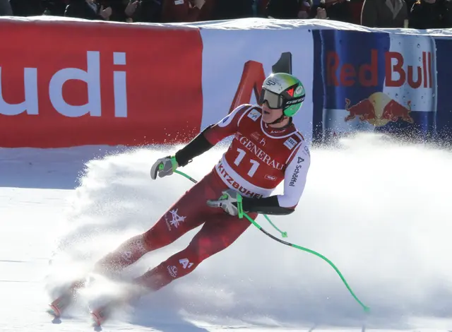 Der Tiroler Super-G Vizeweltmeister Raphael Haaser verpasste als Vierter einen Podestplatz nur um 8 Hundertsstelsekunden. | Foto: Gerald Habison