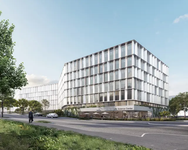 Die rot-pinke Stadtregierung kündigte am Freitag den Bau eines "Life Science Centers" bis 2029 in Neu Marx im 3. Bezirk. So soll es aussehen. | Foto: Stadt Wien