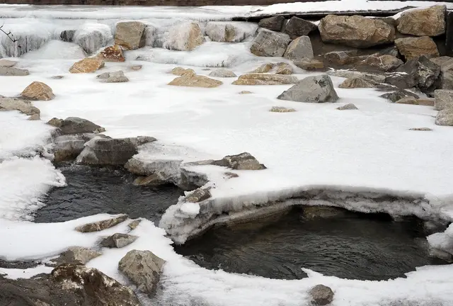 Zwei hübsche kleine "Pools" haben sich gebildet. Allerdings sind diese eher für Eisbären als für Menschen geeignet.
