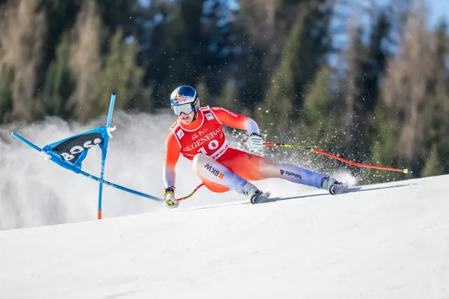 Action beim Super-G: Franjo von Allmen. | Foto: KSC/Klecha