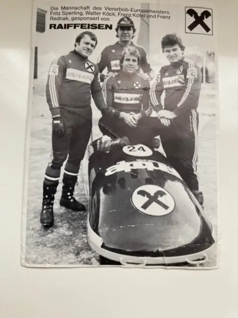 Viererbob-Europameister 1978: Franz Köfel (links vorne) mit seinen Teamkameraden Fritz Sperling, Franz Rednak und Walter Köck; | Foto: zur Verfügung gestellt von Franz Köfel