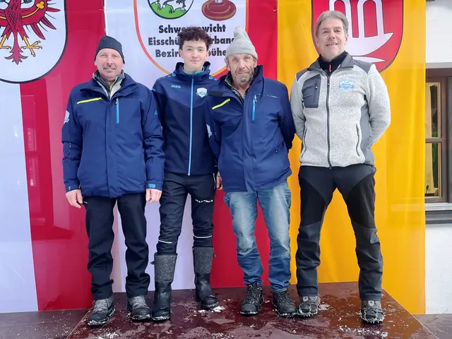 Rang 4: die letzten Fahnenpreis-Gewinner, Stefan Seibl, Martin Leo, Sepp Seibl und Wolfgang Schneider, ESV Gasteig. | Foto: Andi Aberger