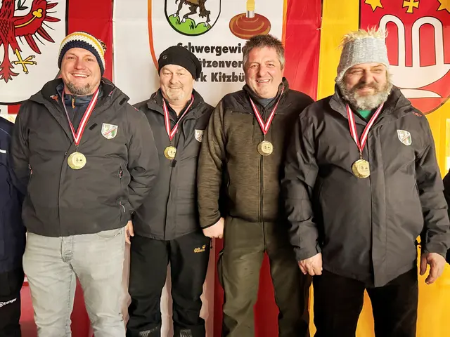 Die inoffiziellen Weltmeister, unsere Bezirksmeister 2026, Wolfgang Loidl, Stefan Ehleben, Josef und Georg Lechner; ESV Erpfendorf I | Foto: Andi Aberger