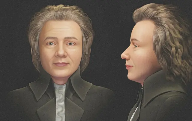 Laut einer Gesichtsrekonstruktion eines Schädels hätte Mozart so aussehen können. | Foto: Cicero Moraes