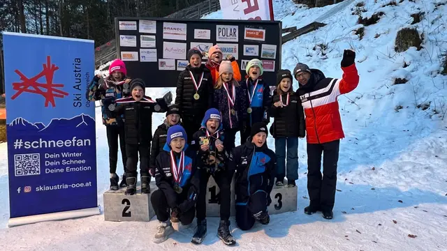 Die Höhnharter Nachwuchs-Skispringer feierten Erfolge bei den Landesmeisterschaften in Bad Ischl. | Foto: ASVÖ SC Höhnhart