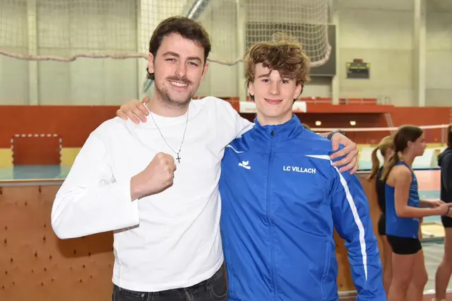 Trainer Georg Albel mit Rekordmann Matthias Altenberger. Sein Ziel sind die Nachwuchs-Europameisterschaften in Rieti, Italien. | Foto: Martina Albel