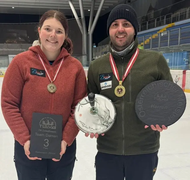 Sabrina Gruber sicherte sich mit der Damenmannschaft den 3. Platz und Mathias Adler krönte sich zum Staatsmeister im Einzel. | Foto: SC Breitenwang