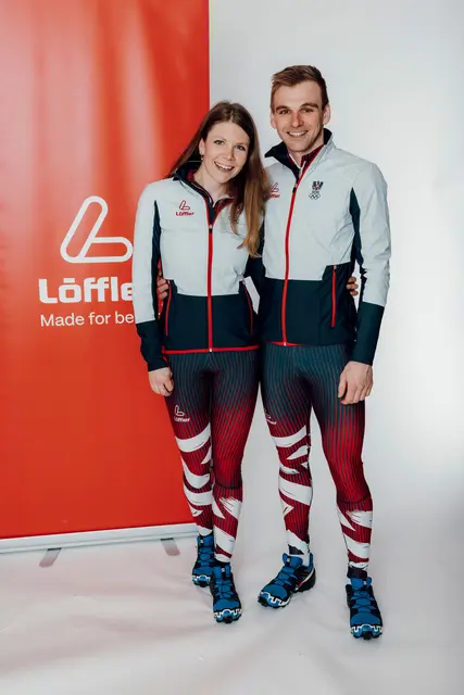Die Biathleten Tamara Steiner und Patrick Jakob bei der Einkleidung. | Foto: ÖOC/GEPA