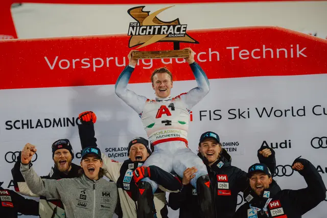 Timon Haugan jubelte im Vorjahr im Slalom. Wer wird heuer auf der Planai gewinnen? | Foto: GEPA