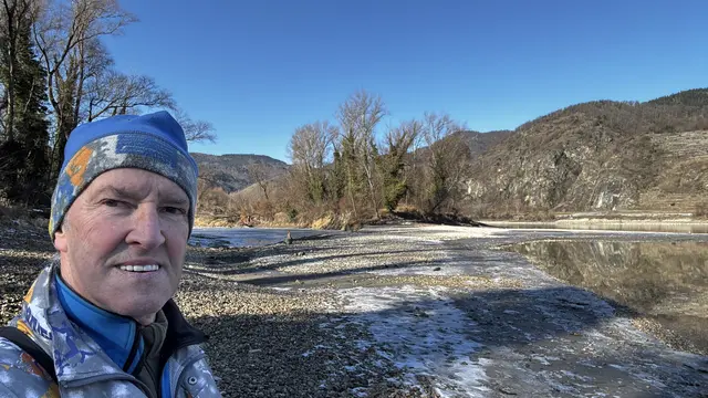 Donau-Niedrigwasser ermöglicht den Übergang zur Pritzenau-Insel