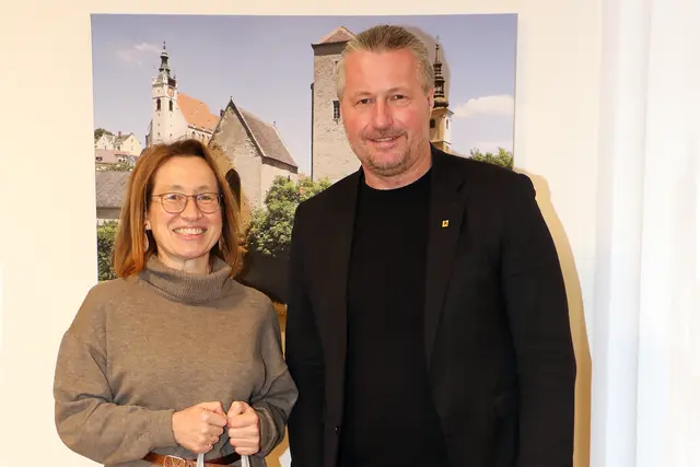 Rektorin Viktoria Weber zu Gast bei Bürgermeister Peter Molnar im Rathaus | Foto: Stadt Krems