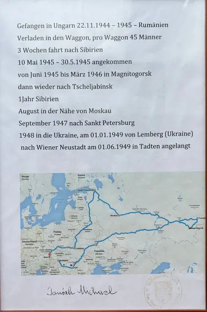 Diese Streckte legte Michael im Zeitraum von 1944 bis 1949 zurück. | Foto: Familie Janisch