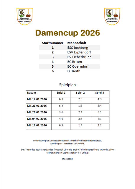 Die vierte Spielrunde findet am 04.02.2026 um 19 : 30 Uhr auf den dafür vorgesehenen Heimbahnen statt. Die jeweils vorne stehende Mannschaft hat Heimvorteil.