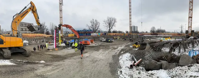 Das Baustellen-Areal wirkt recht imposant. Immerhin werden am Ende fast 600 junge Menschen an diesem Ort eine Herberge finden. | Foto: Königer