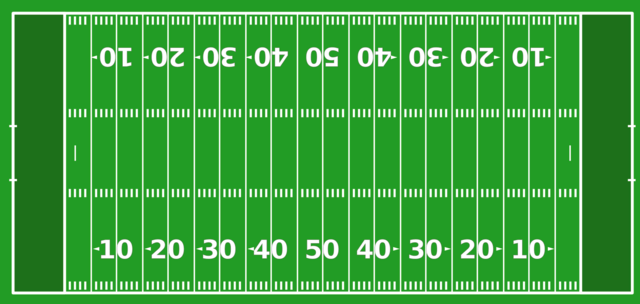 Das Spielfeld beim American Football ist genau 100 Yards – also 10 mal 10 Yards lang.  | Foto: Wikipedia/Xyzzy