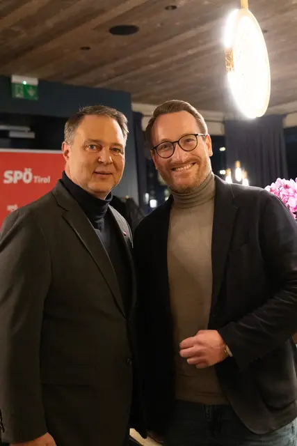 Vize-Kanzler Andreas Babler und Landeshauptmann-Stellvertreter Philip Wohlgemuth kamen zum Neujahrsempfang nach Kitzbühel. | Foto: SPÖ BO Kitzbühel